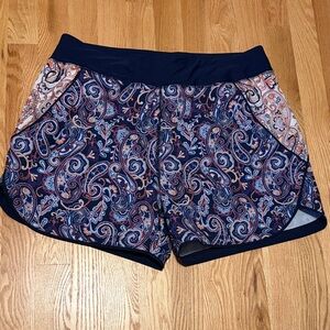 Lands' End Navy Paisley Women's Swim Board Shorts